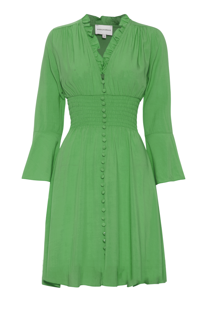 Sally Short Dress Green Solid