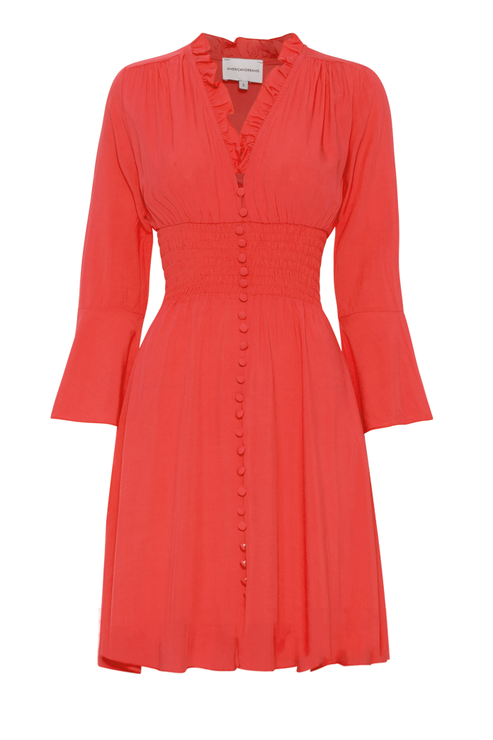 Sally Short Dress Bright Red Solid
