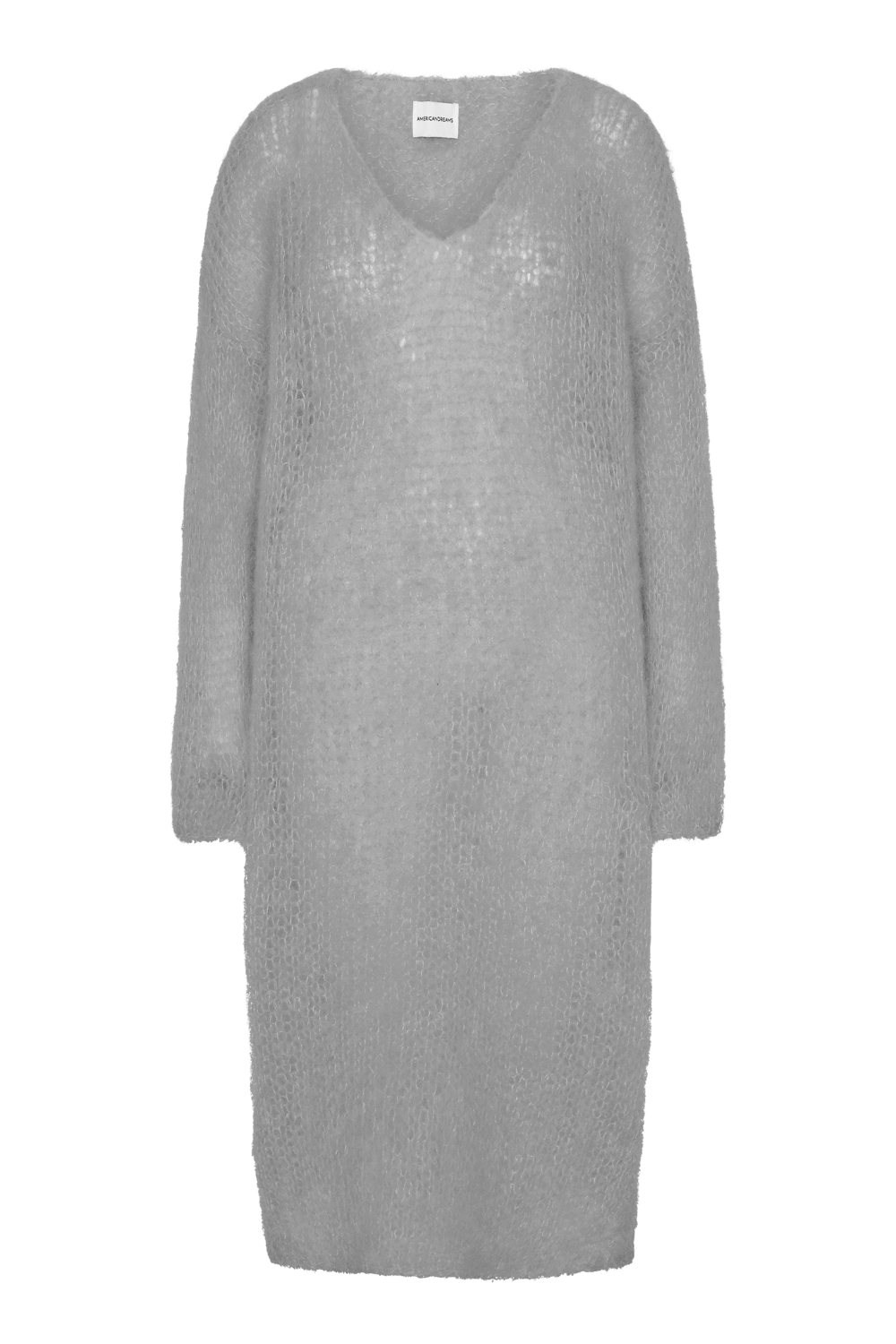 Camilla V Neck Mohair Dress Grey