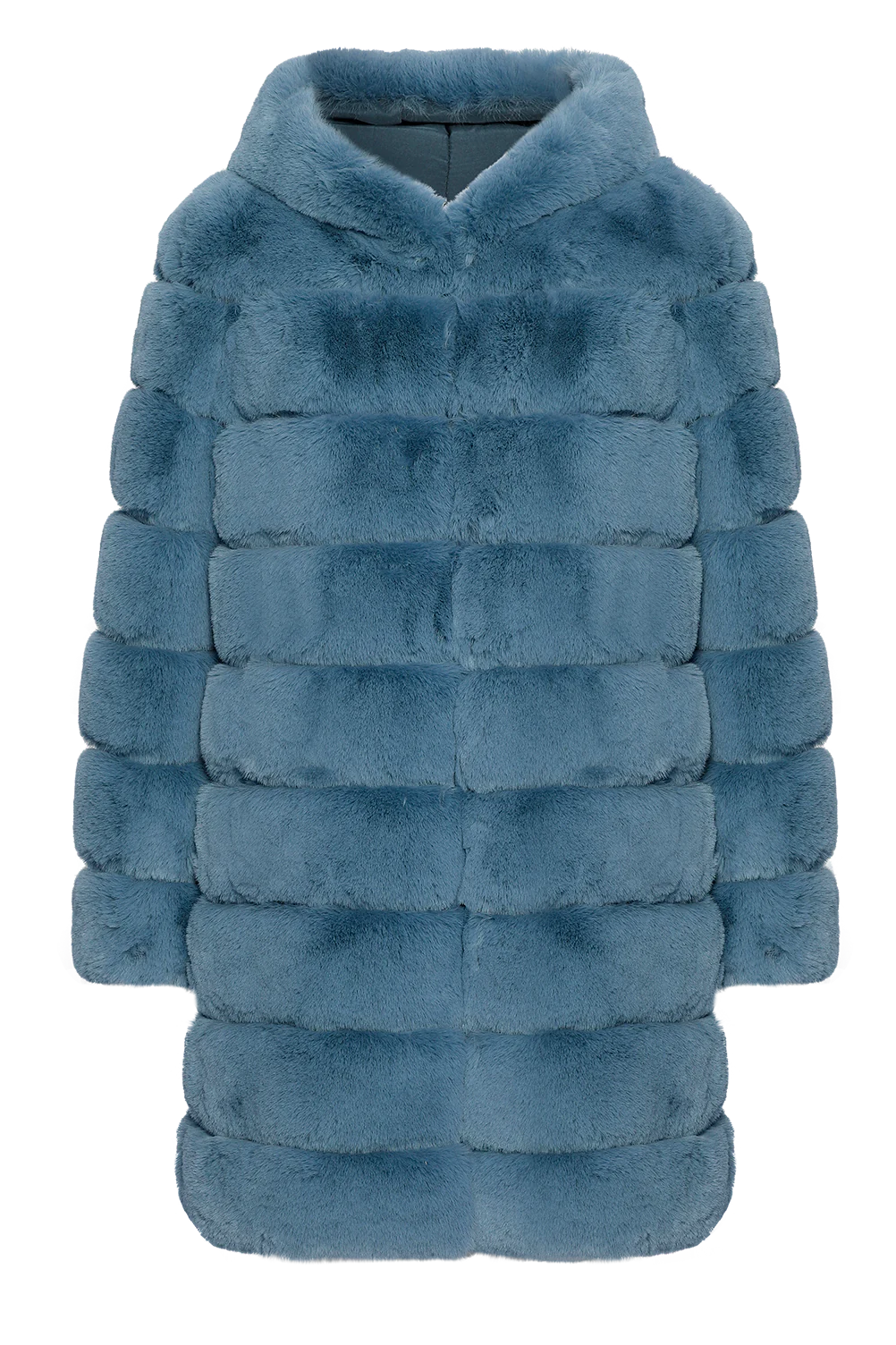 Blake Faux Fur Coat Long Teal Blue