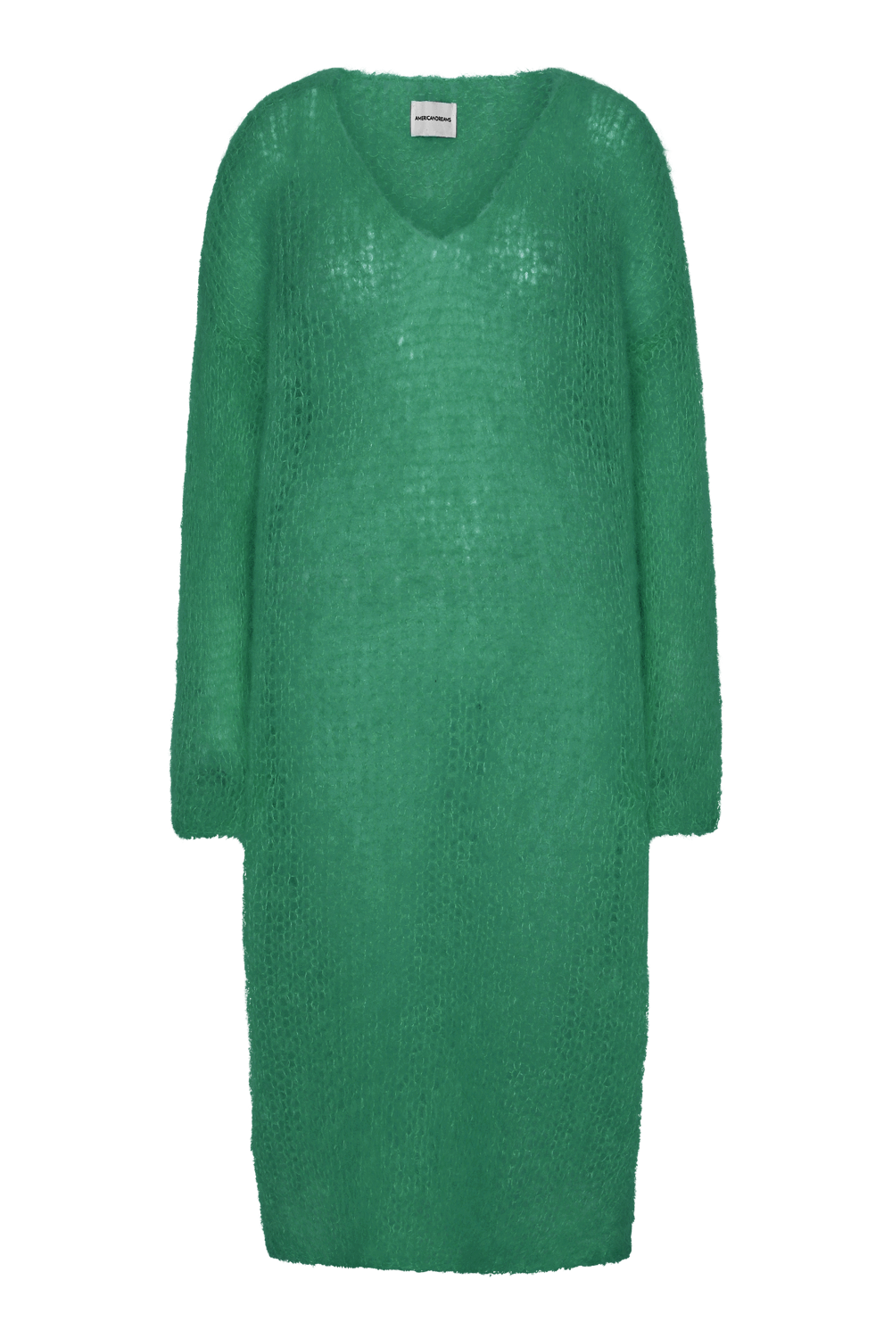 Camilla V Neck Mohair Dress Jade Green