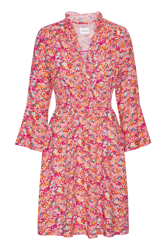 Sally Short Dress Red Flower