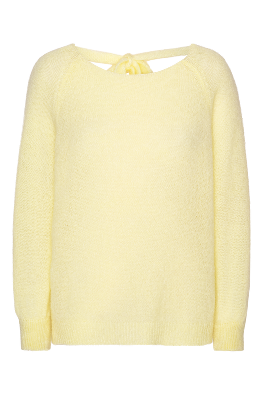 Julya Back Tie Pullover Light Yellow