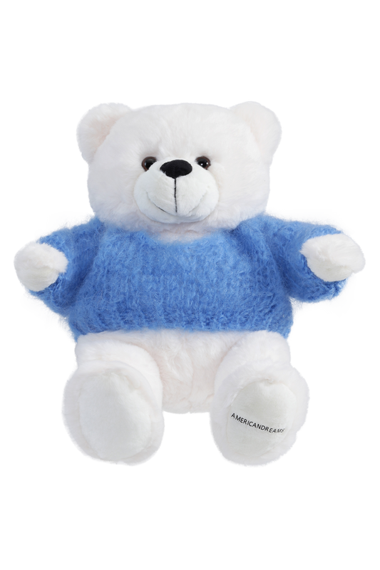 Signature Teddy Bear White/Sky Blue