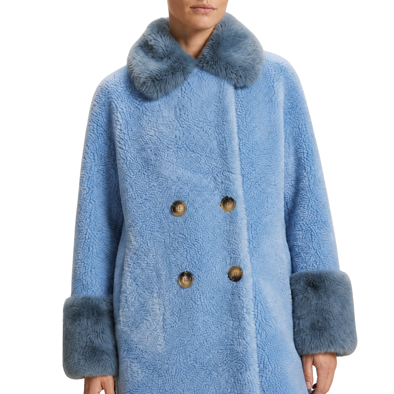 Fiona Long Wool Coat Sky Blue