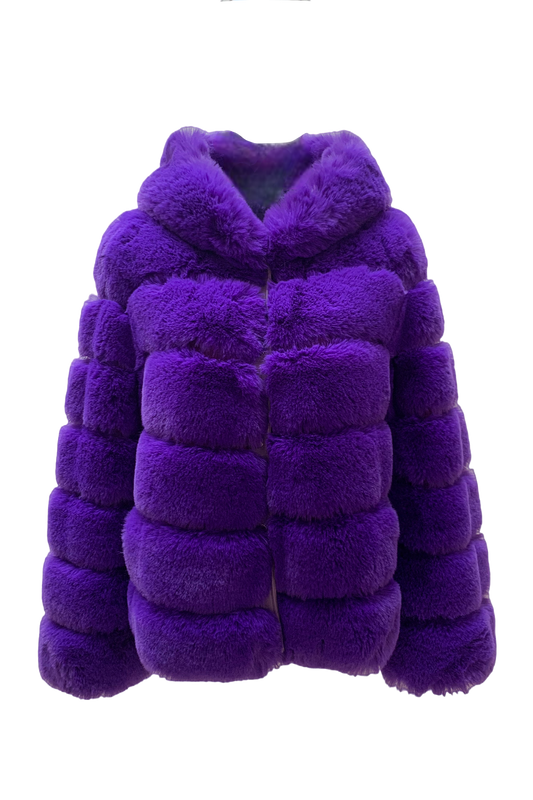 Vanessa Faux Fur Short Deep Purple - Sample
