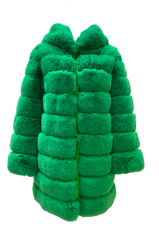 Vanessa Faux Fur Long Emerald Green - Sample