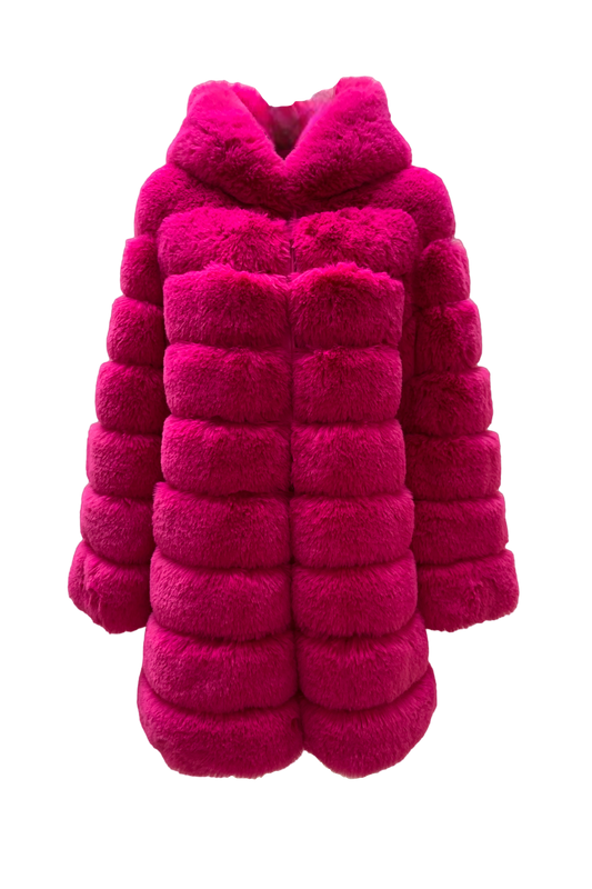 Vanessa Faux Fur Long Neon Pink - Sample