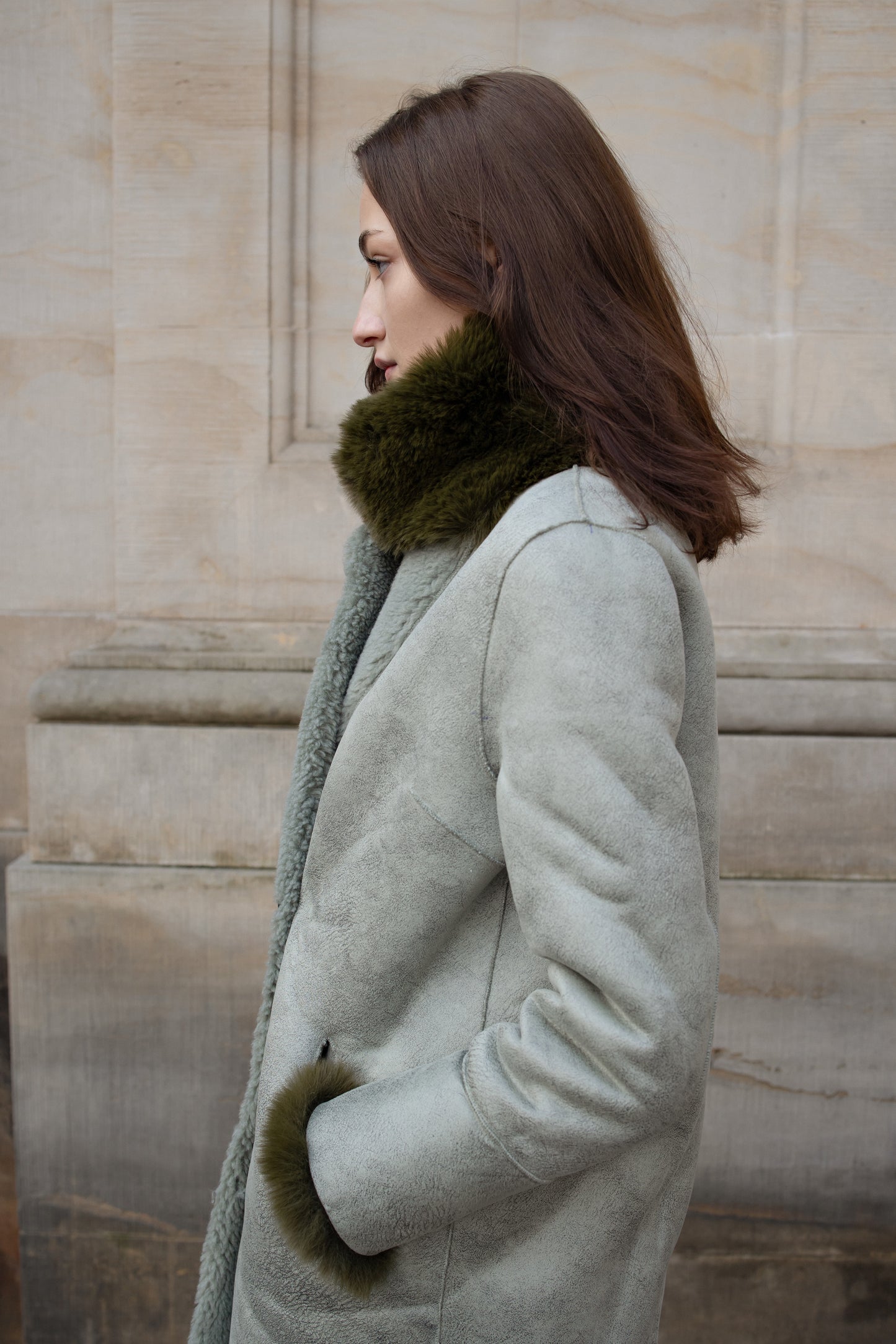 Leona Wool Coat Long Green