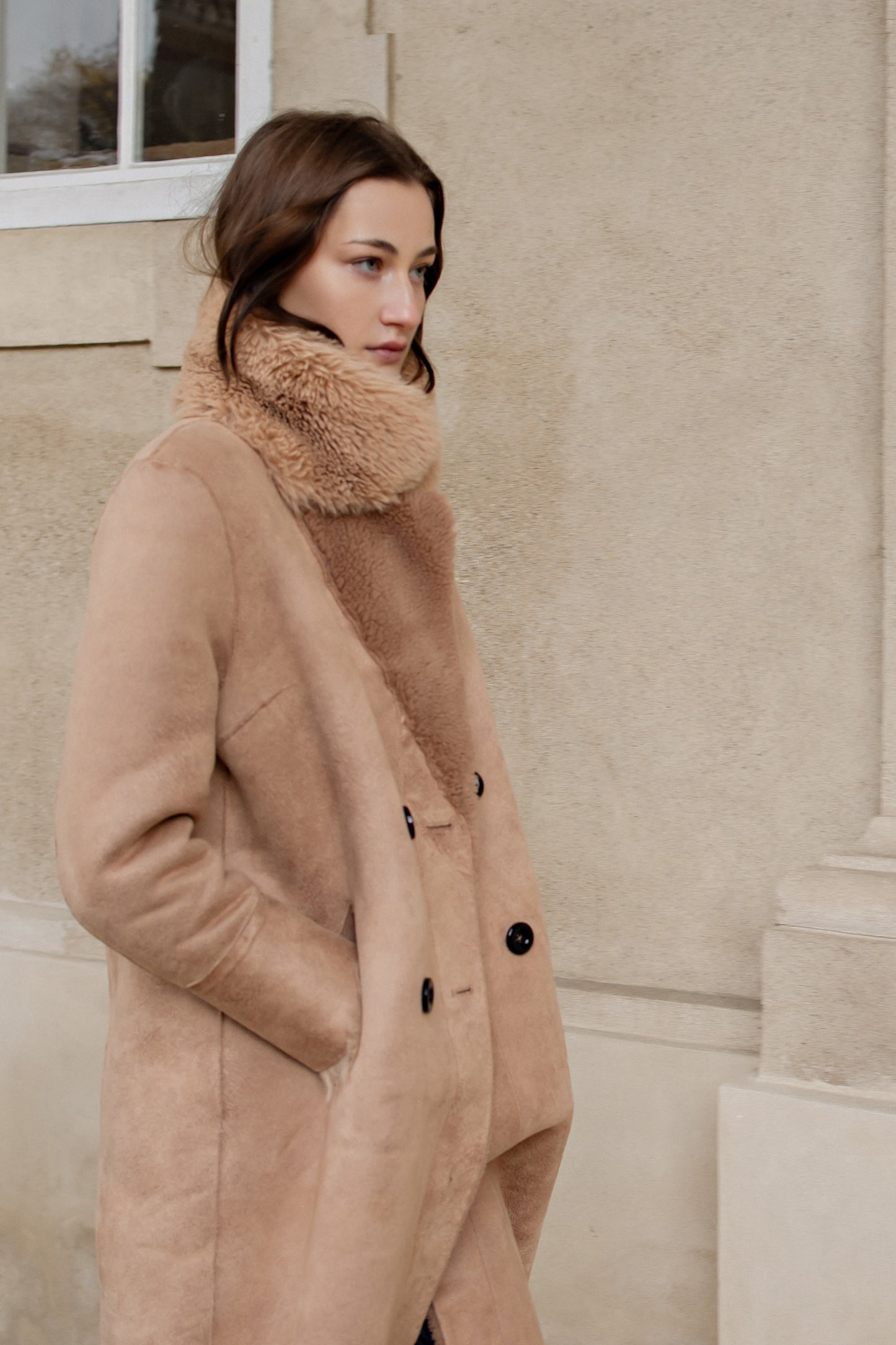 Leona Wool Coat Long Light Brown
