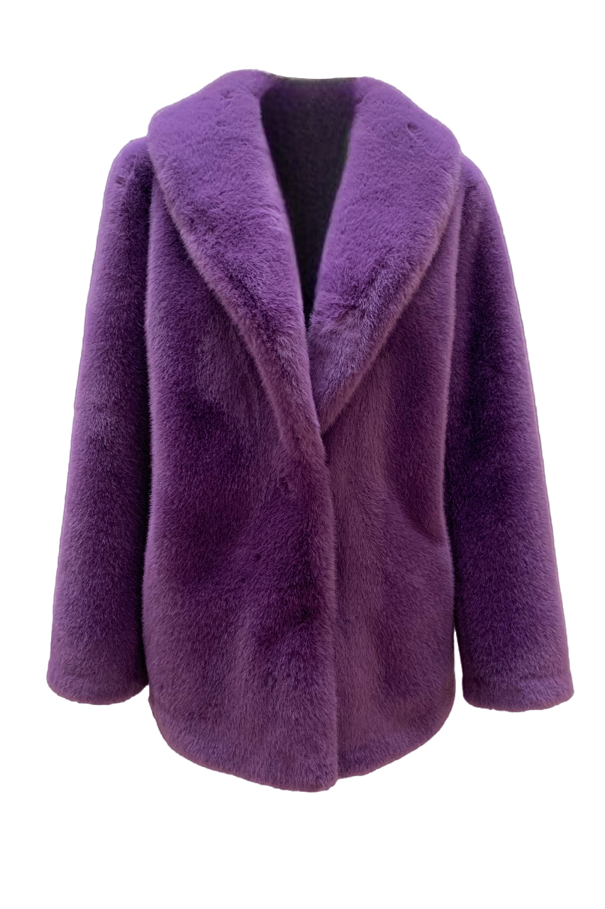 Julia Faux Fur Short Purple