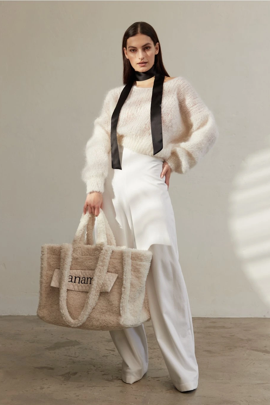 Milana LS Mohair Knit White