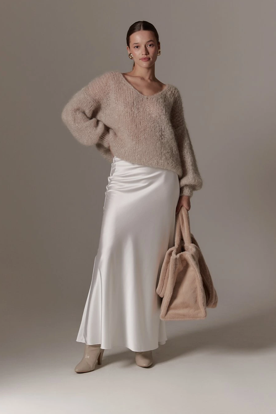 Milana LS Mohair Knit Beige