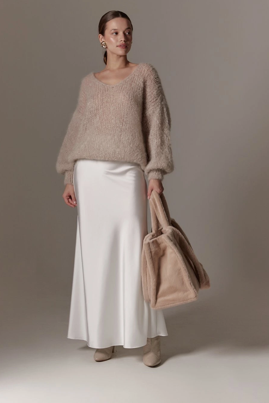 Milana LS Mohair Knit Beige