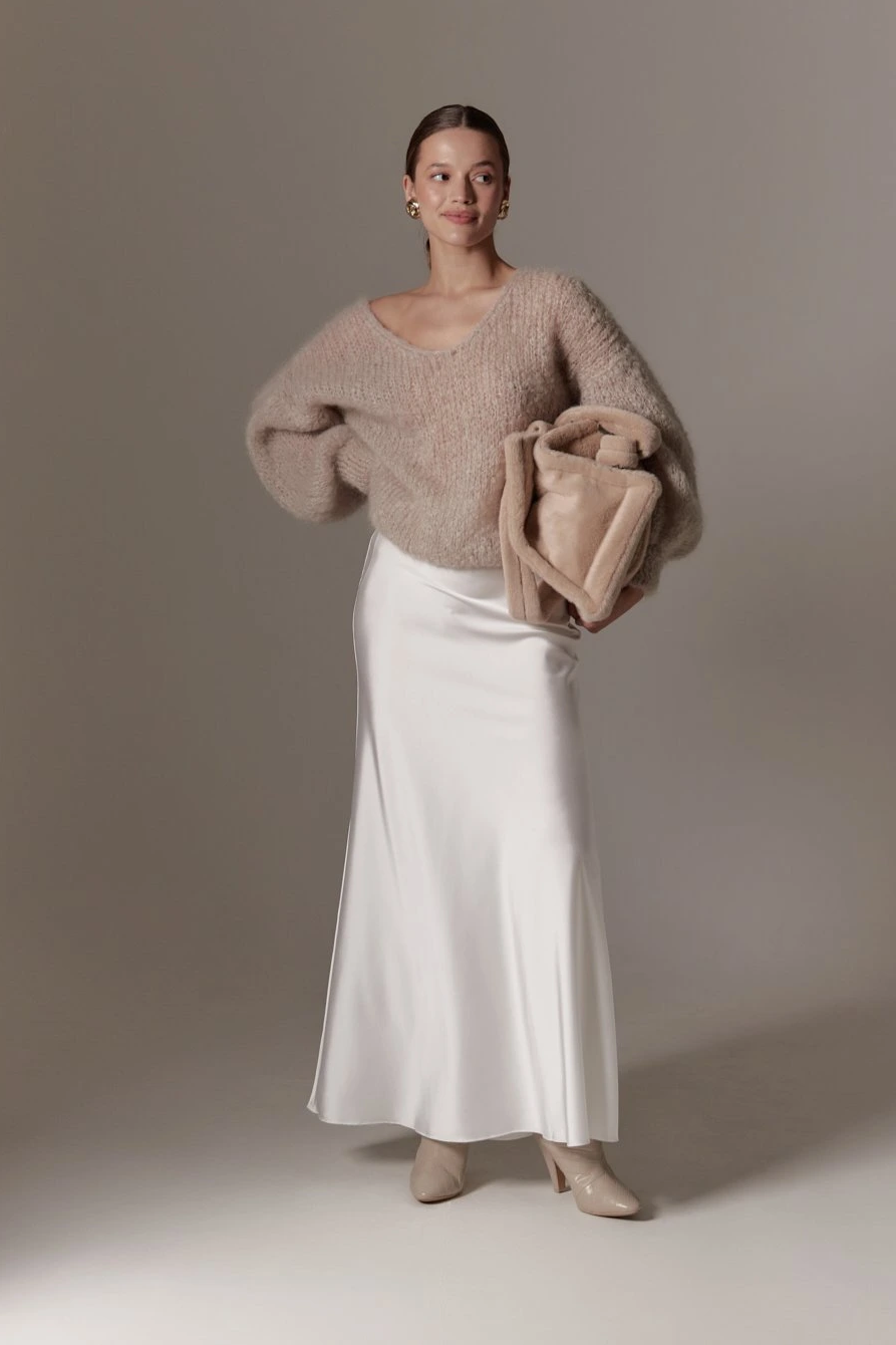 Milana LS Mohair Knit Beige