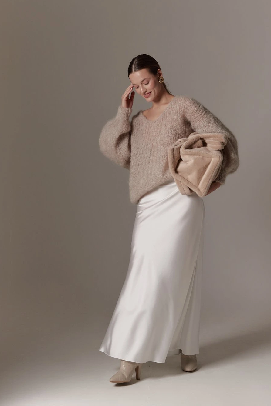 Milana LS Mohair Knit Beige