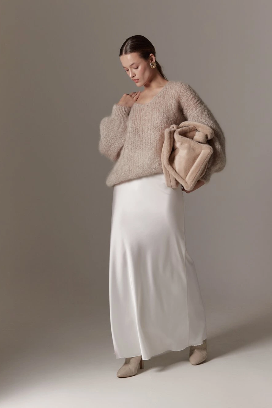 Milana LS Mohair Knit Beige