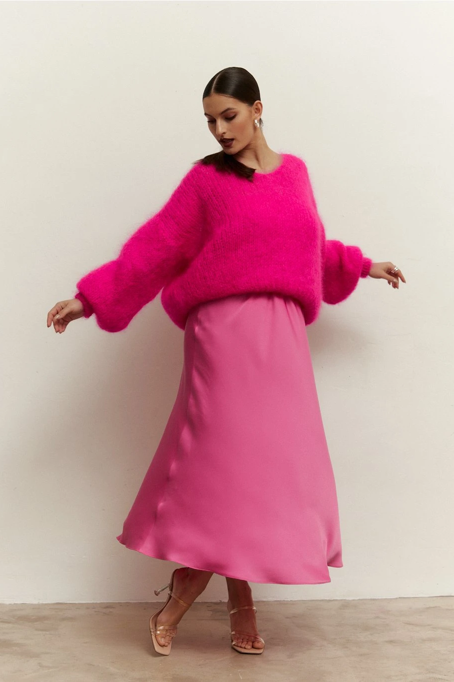 Milana LS Mohair Knit Neon Pink