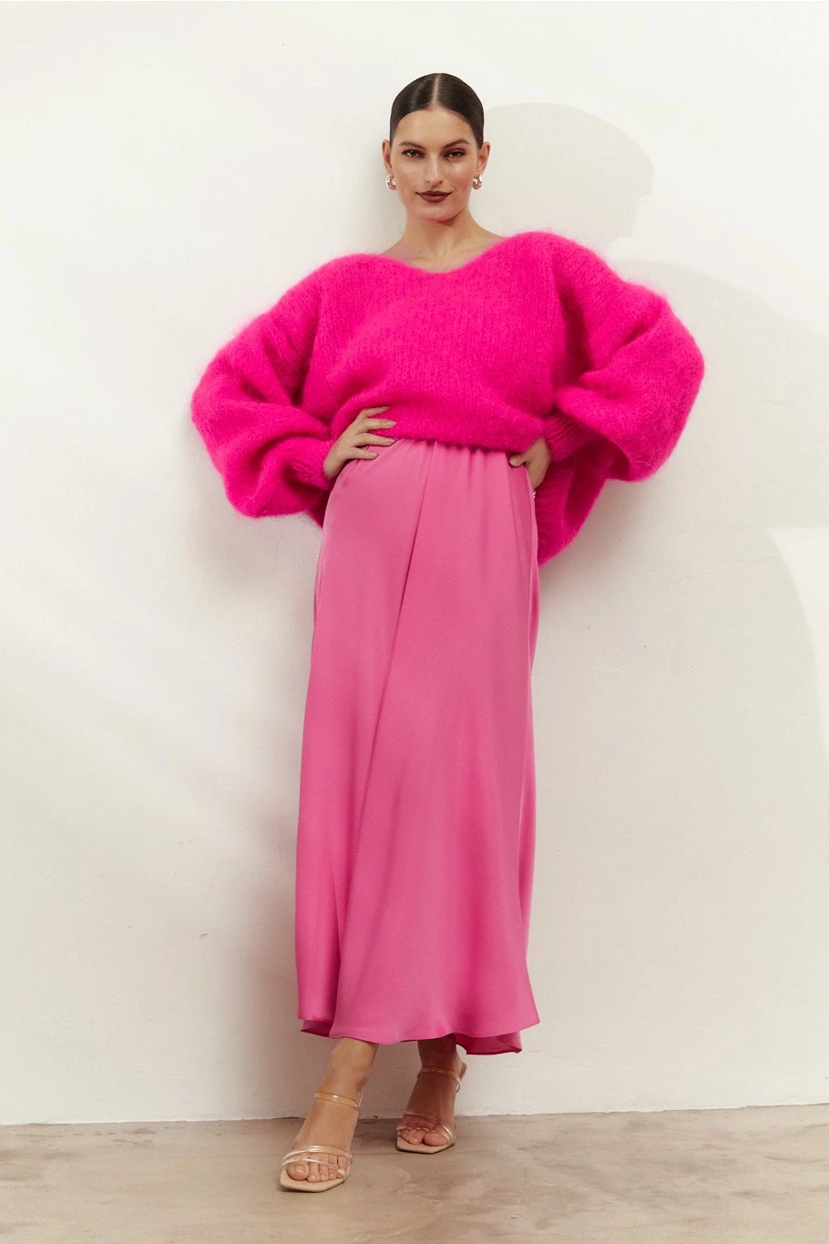 Milana LS Mohair Knit Neon Pink