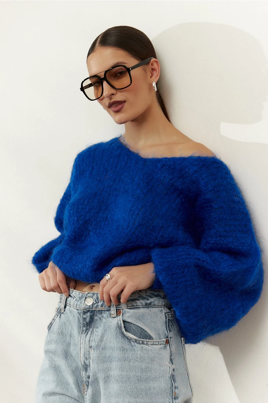 Milana LS Mohair Knit Electric Blue