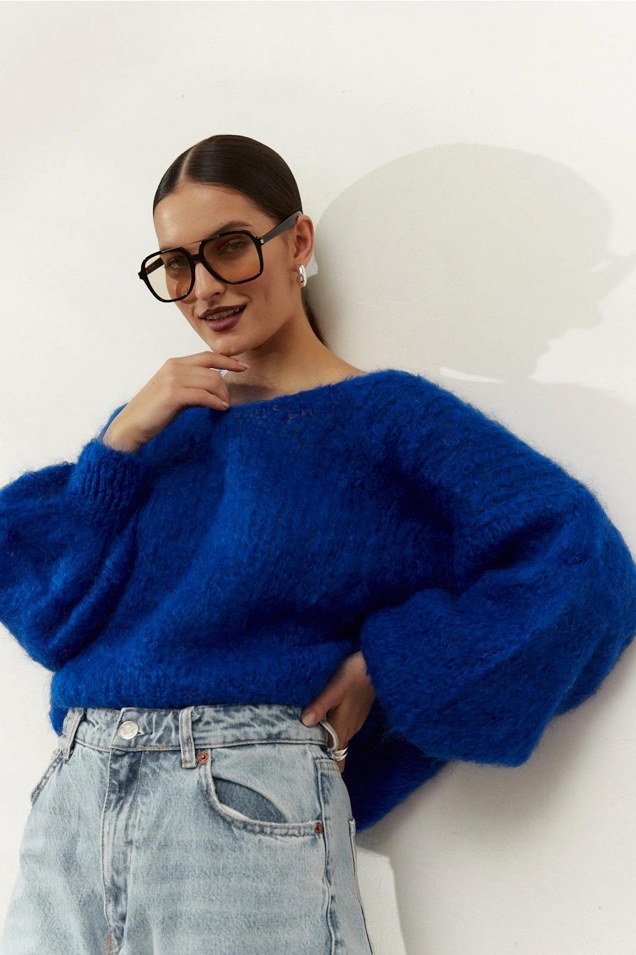 Milana LS Mohair Knit Electric Blue