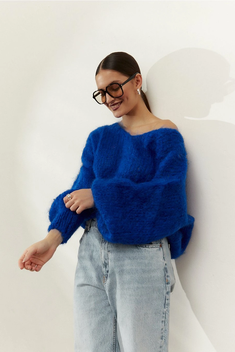 Milana LS Mohair Knit Electric Blue