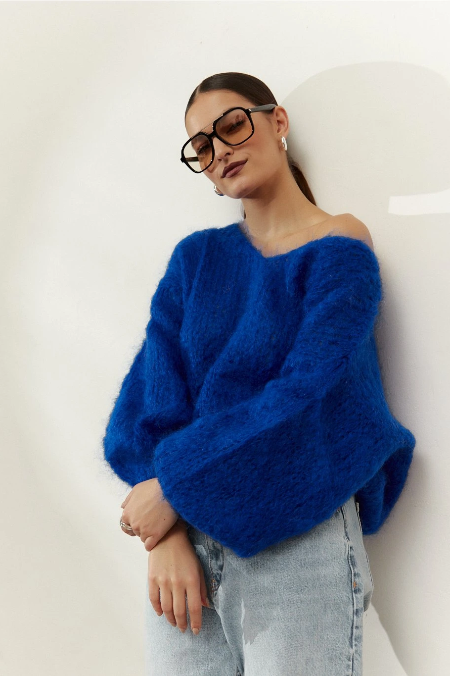 Milana LS Mohair Knit Electric Blue