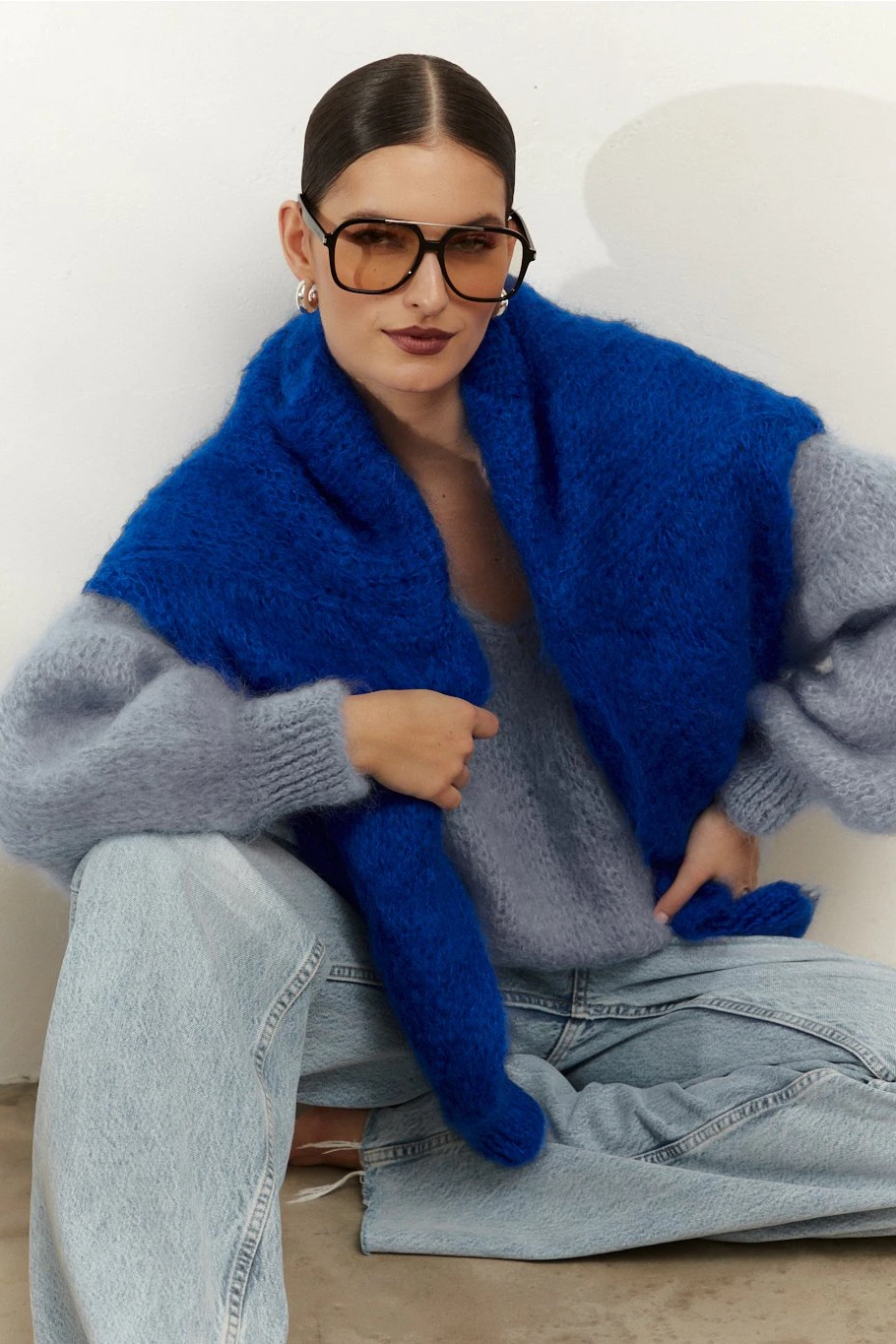 Milana LS Mohair Knit Electric Blue