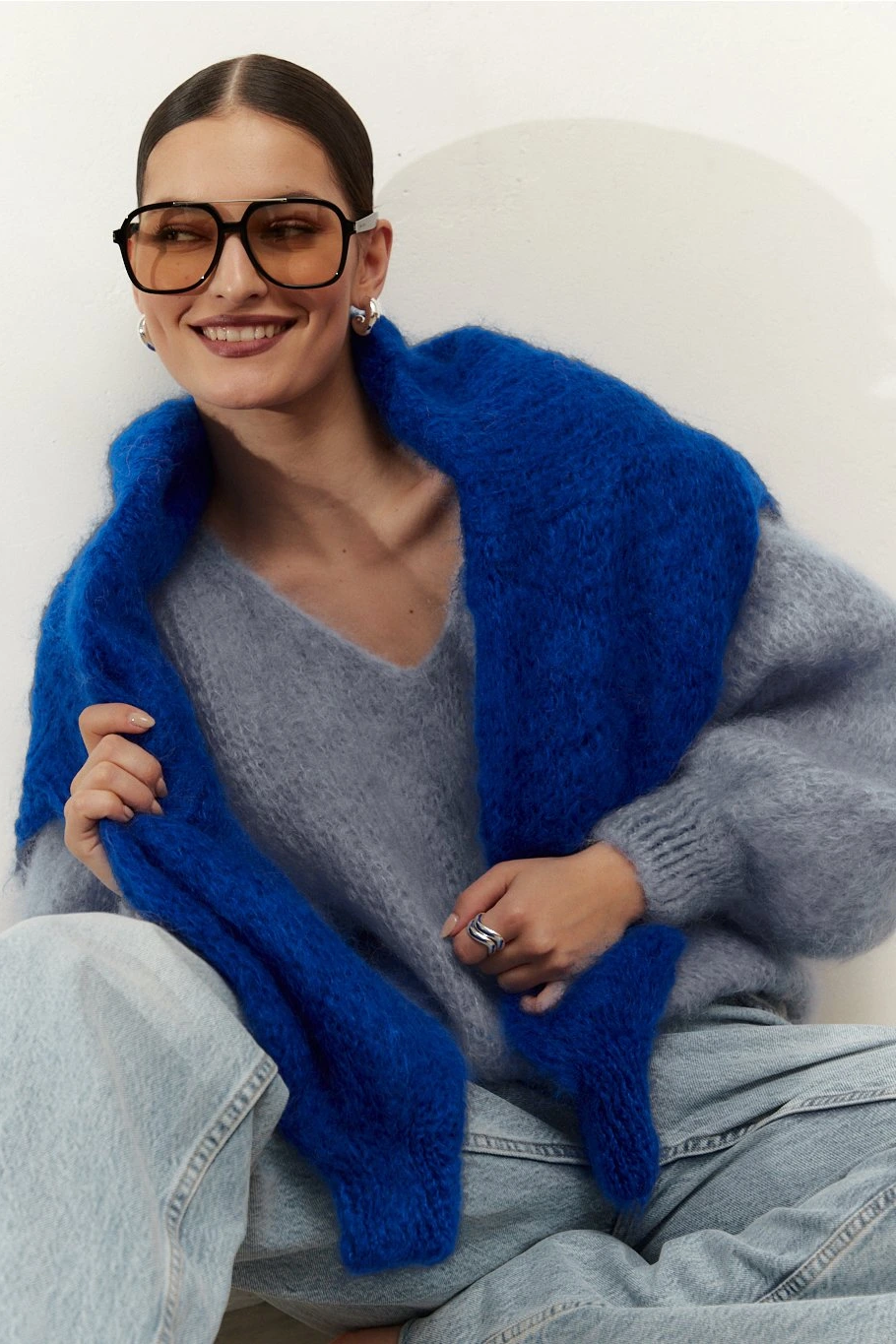 Milana LS Mohair Knit Electric Blue