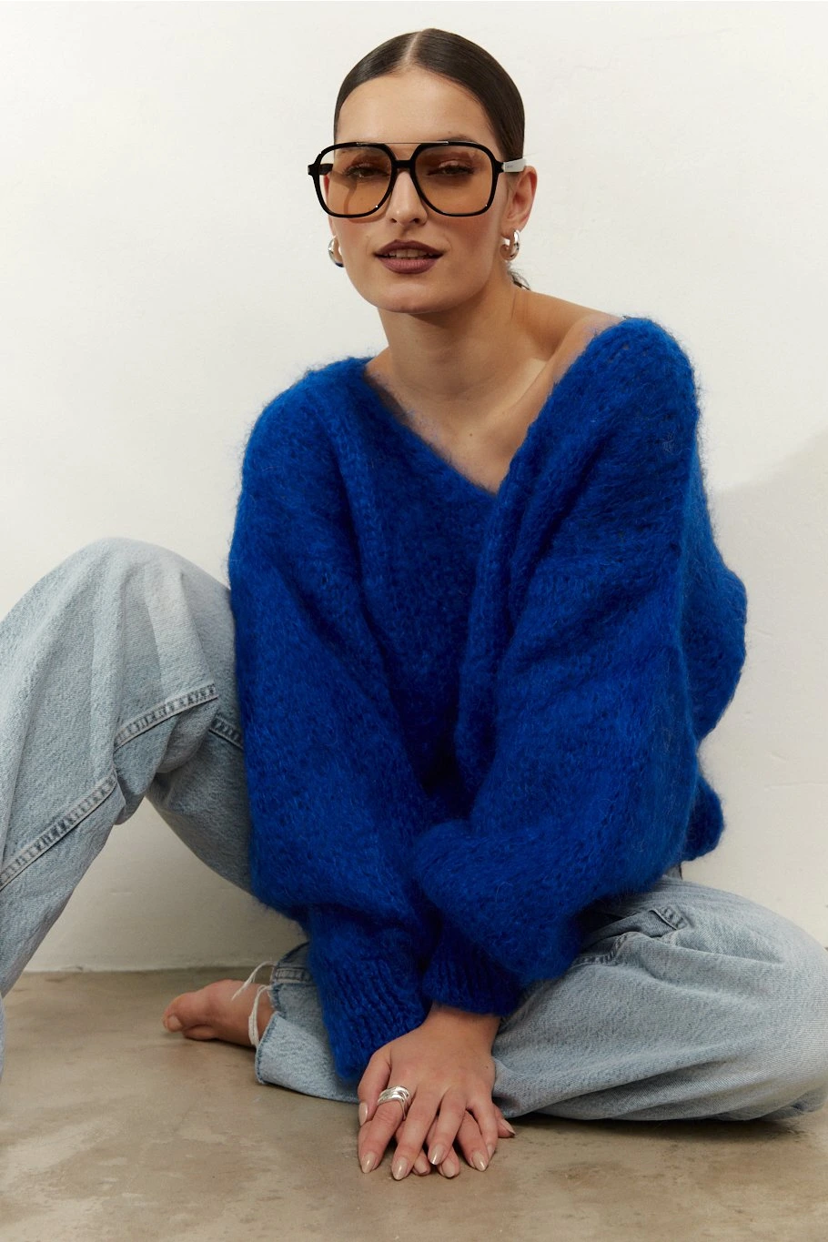 Milana LS Mohair Knit Electric Blue