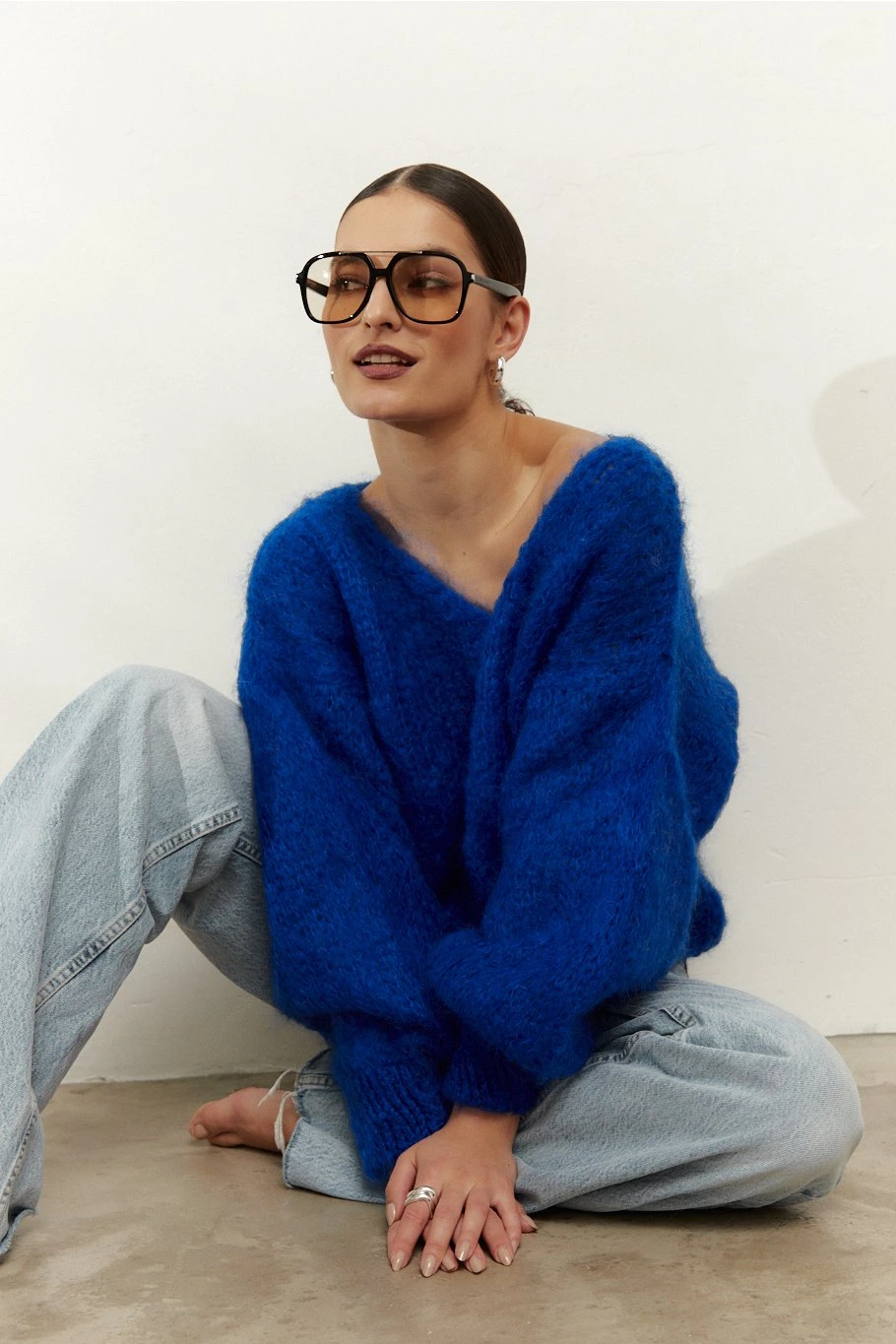 Milana LS Mohair Knit Electric Blue