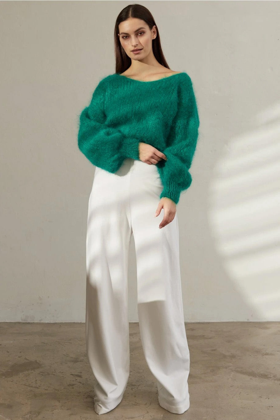 Milana LS Mohair Knit Jade Green