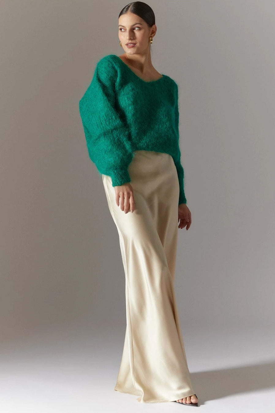 Milana LS Mohair Knit Jade Green