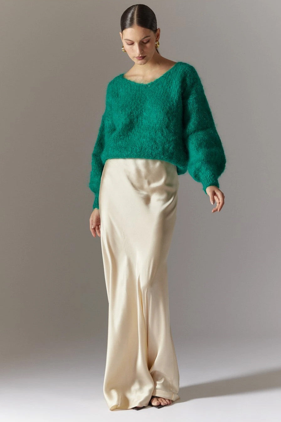 Milana LS Mohair Knit Jade Green