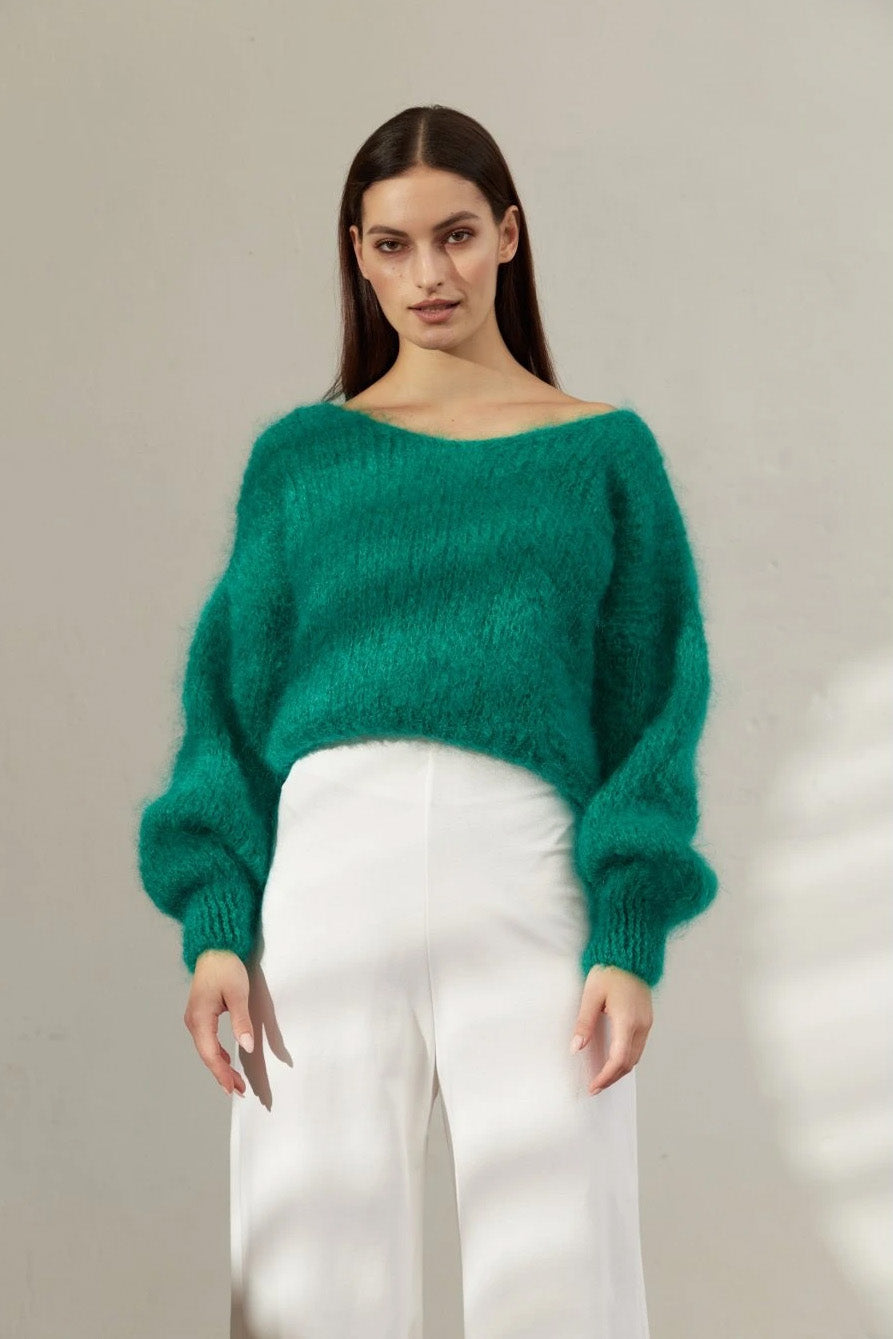 Milana LS Mohair Knit Jade Green