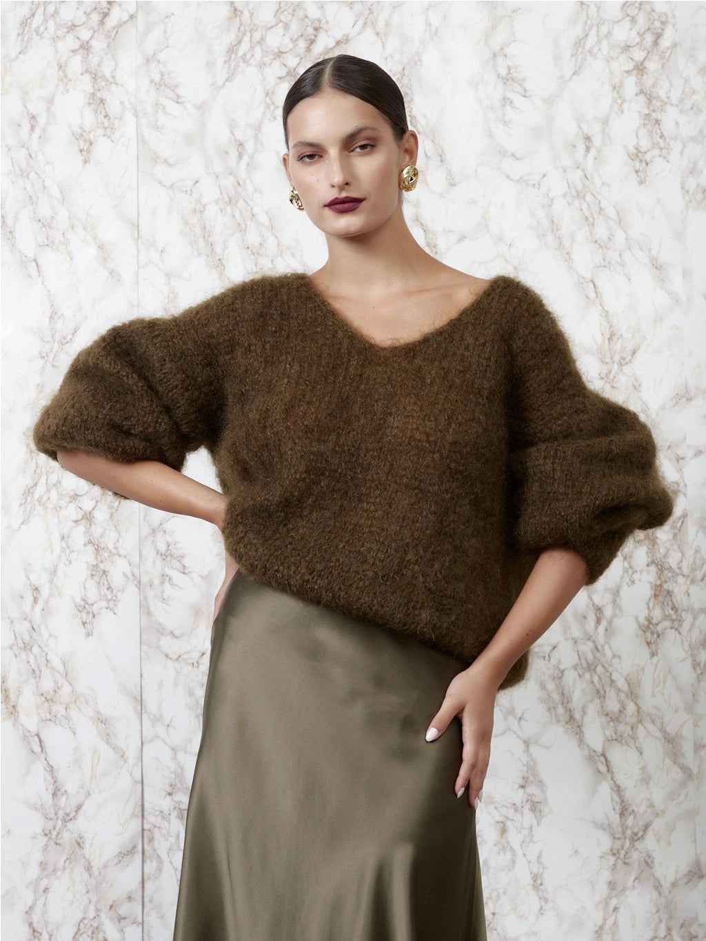 Milana LS Mohair Knit Graphite