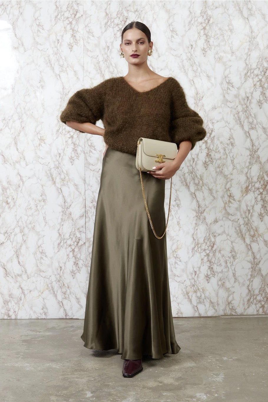 Milana LS Mohair Knit Dark Brown