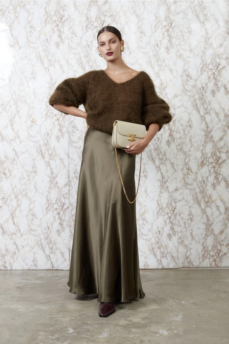 Milana LS Mohair Knit Dark Brown