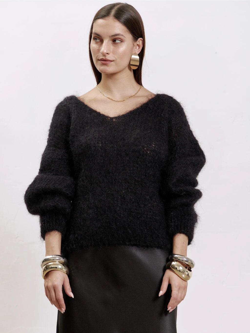 Milana LS Mohair Knit Graphite