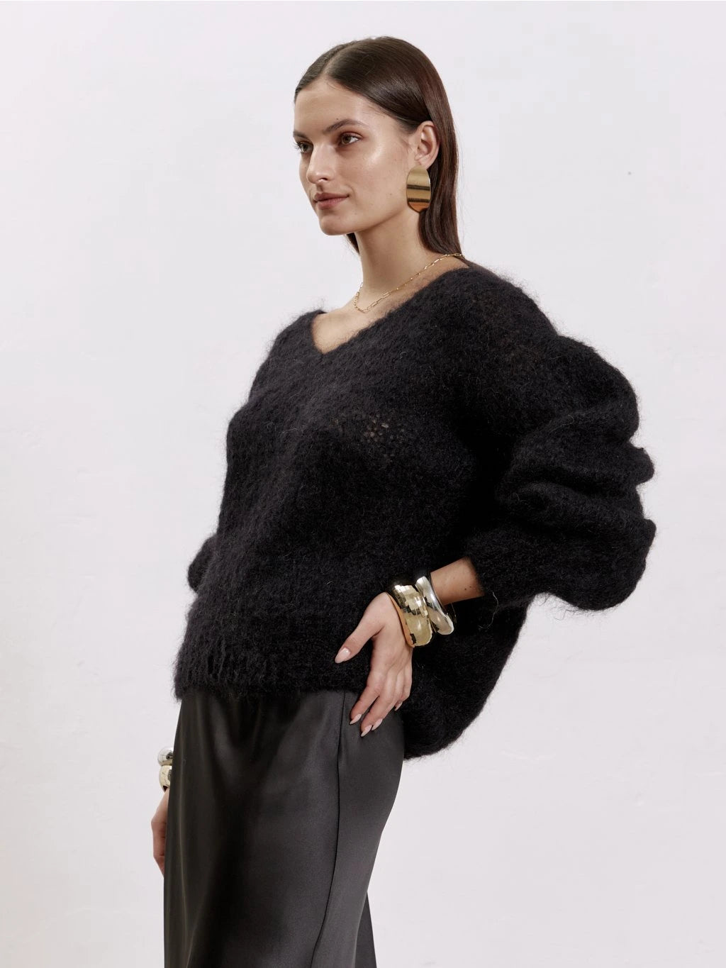 Milana LS Mohair Knit Graphite