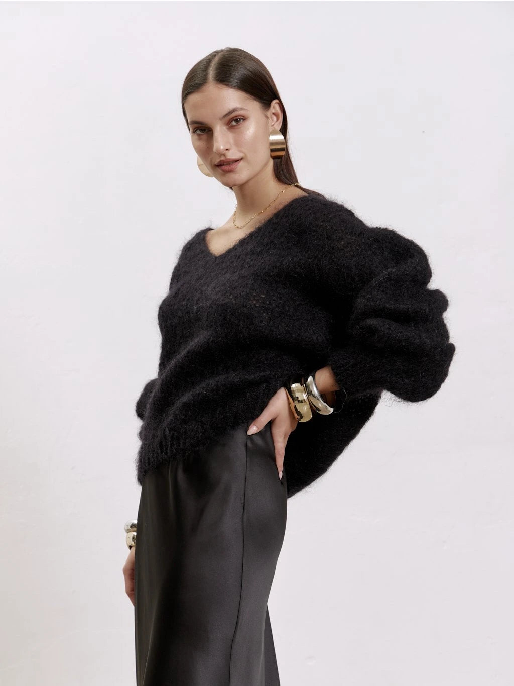 Milana LS Mohair Knit Graphite