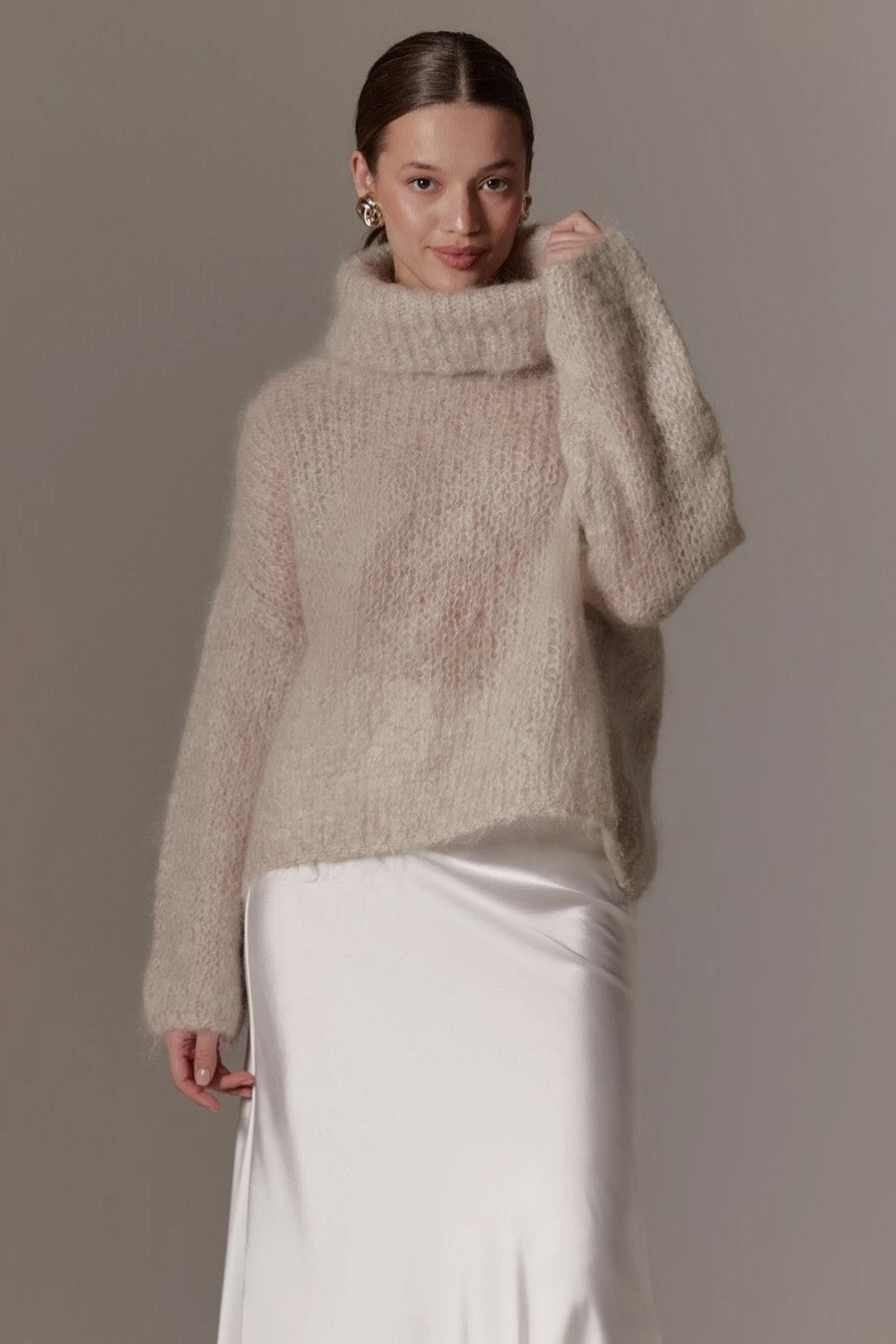 Livia LS Roll Neck Pullover Beige