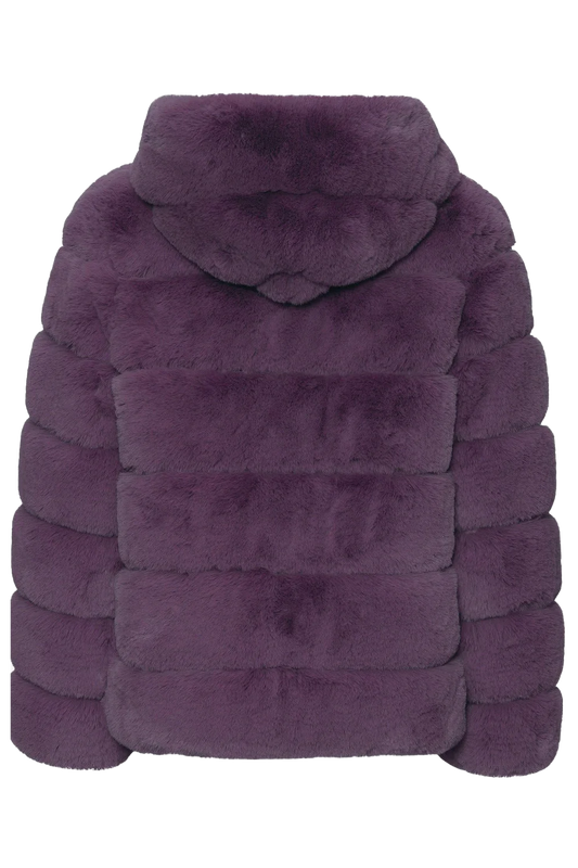 Blake Faux Fur Jacket Short Purple - Sample