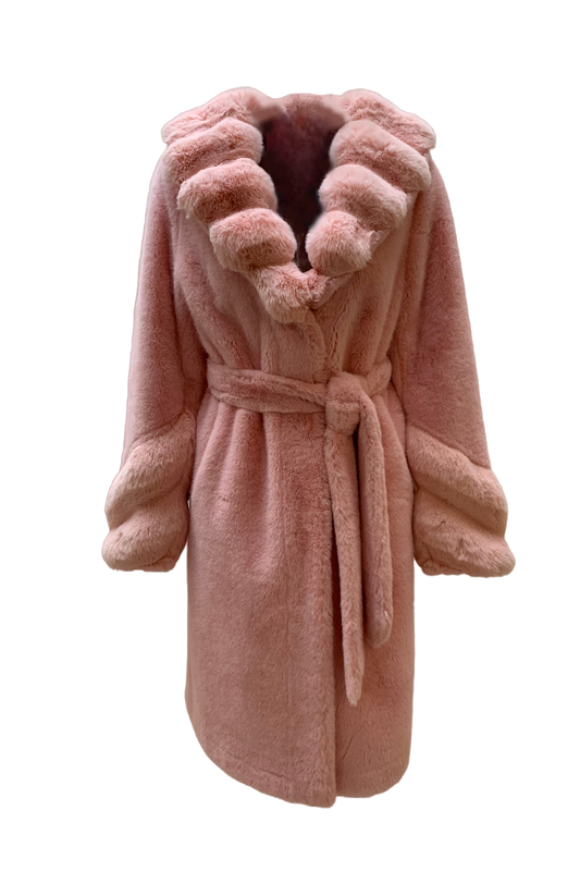 Lusy Faux Fur Long Light Pink