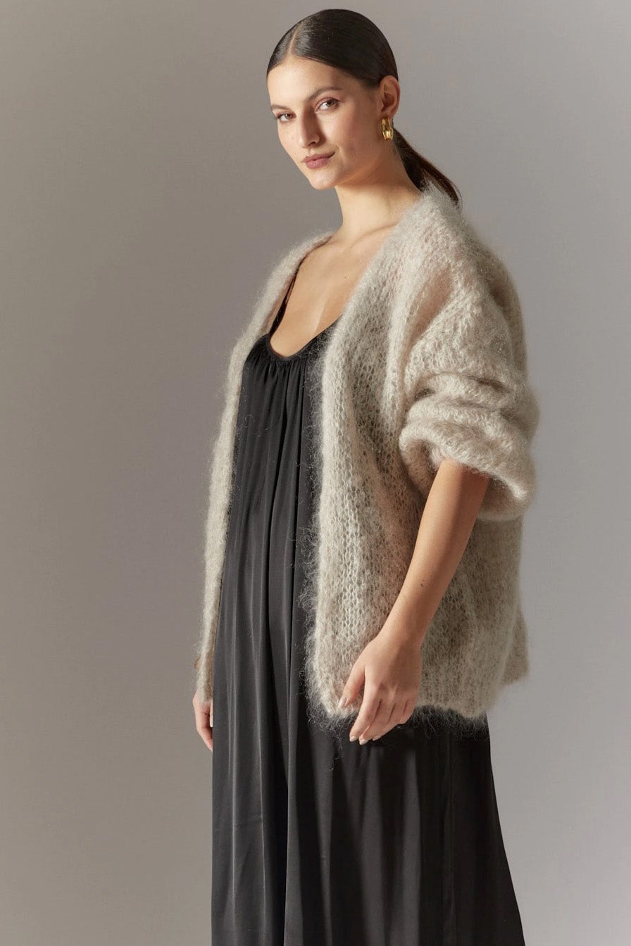 Olivia Mohair Cardigan Without Lurex Beige