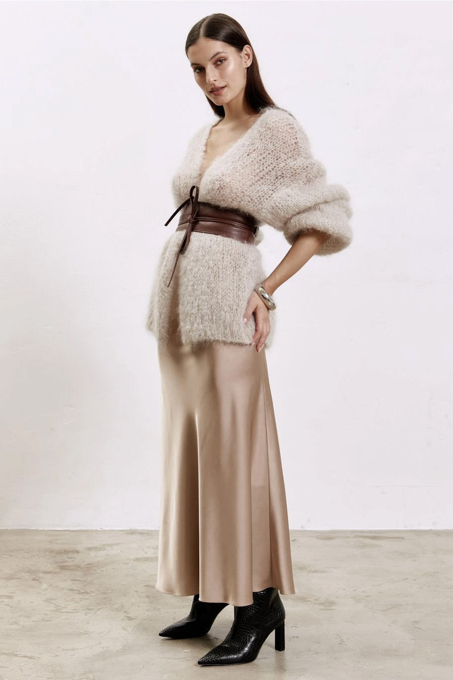 Olivia Mohair Cardigan Without Lurex Beige