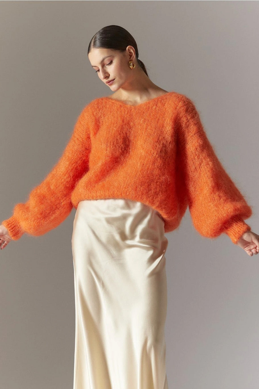 Milana LS Mohair Knit Burnt Orange