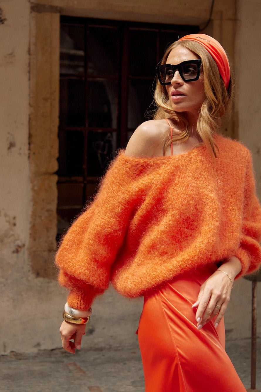 Milana LS Mohair Knit Burnt Orange