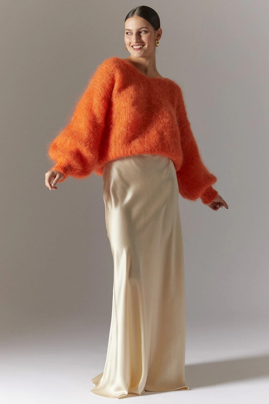 Milana LS Mohair Knit Burnt Orange