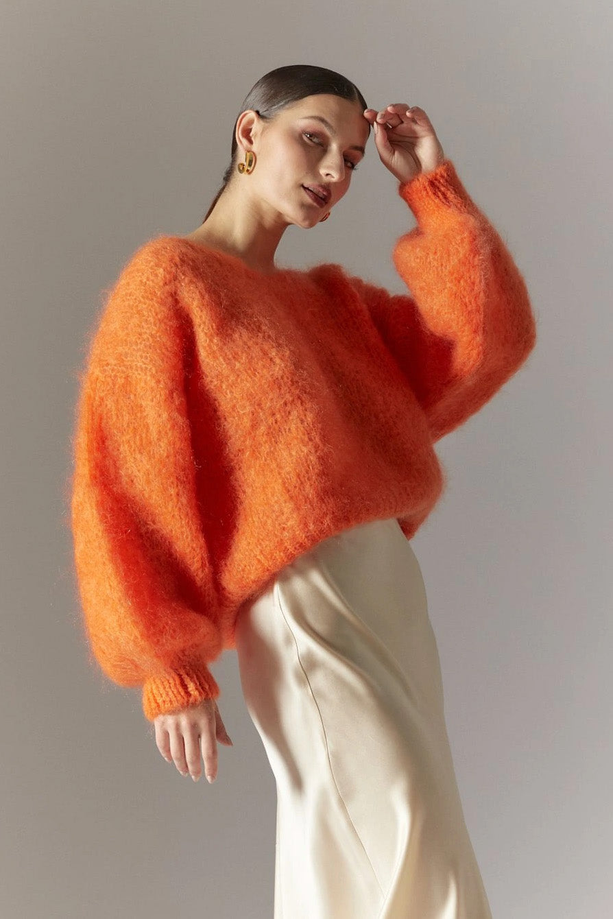 Milana LS Mohair Knit Burnt Orange